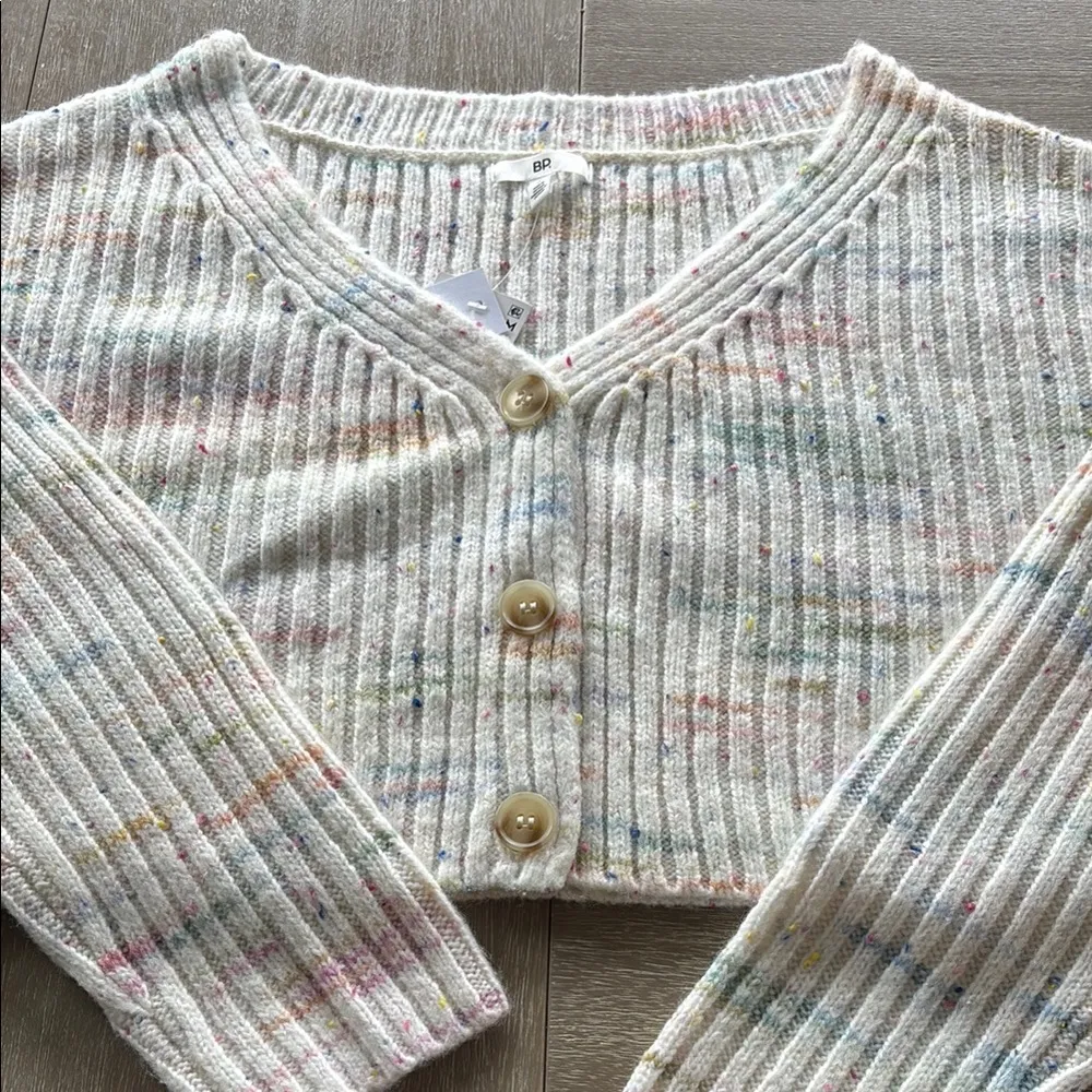 BP. Ivory Multi Space Dye Cardigan - Image 4