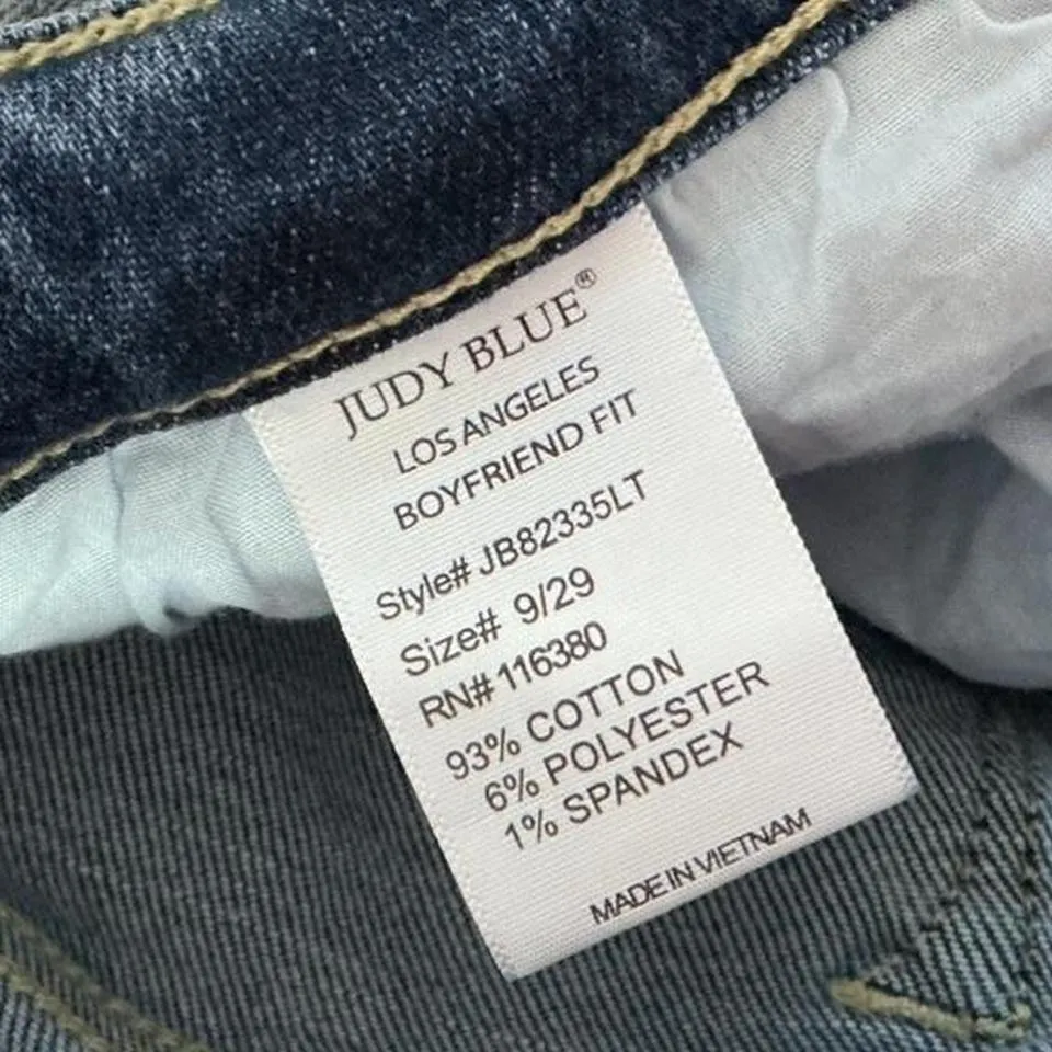 Judy‎ Blue Los Angeles Womens Boyfriend Fit Jeans Size 9 29 Blue Denim - Image 4