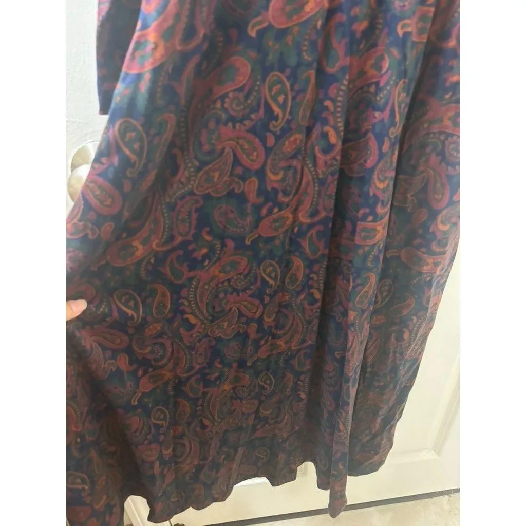 Lands End VTG Mockneck Long Sleeve Midi Dress Size 10 - Image 6