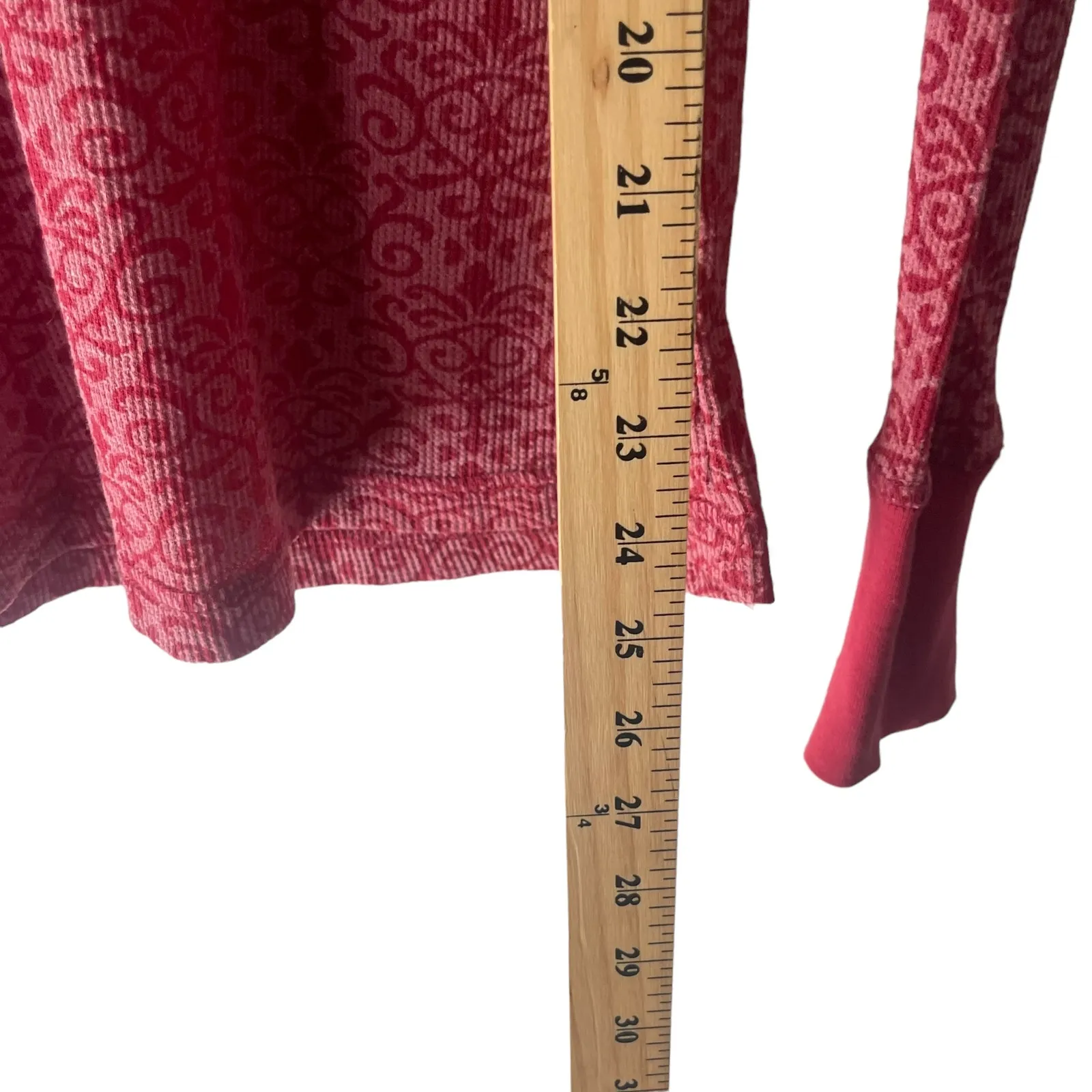 Aventura Women's‎ Size Medium Red Fair Isle Thermal Long Sleeve Shirt - Image 9