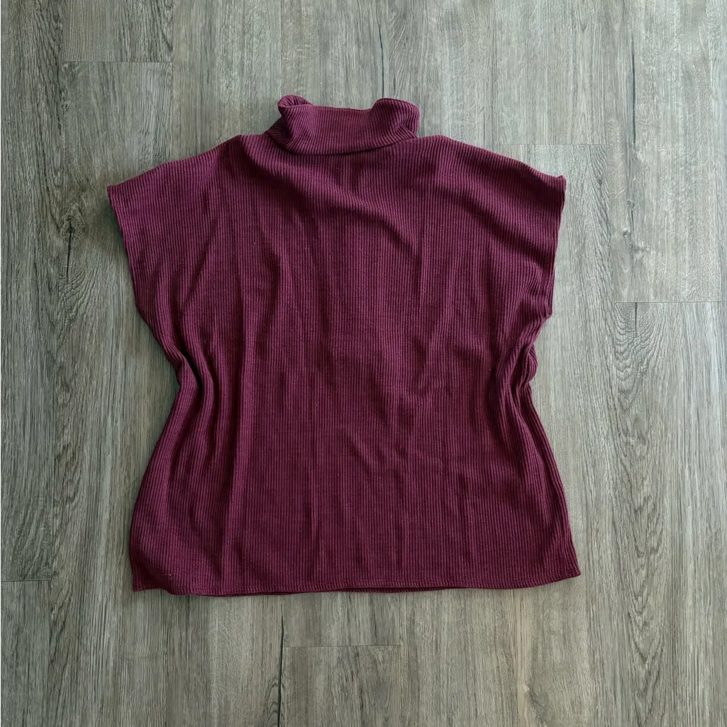 Deep Red Alfani Collared Top Size XL - Image 3