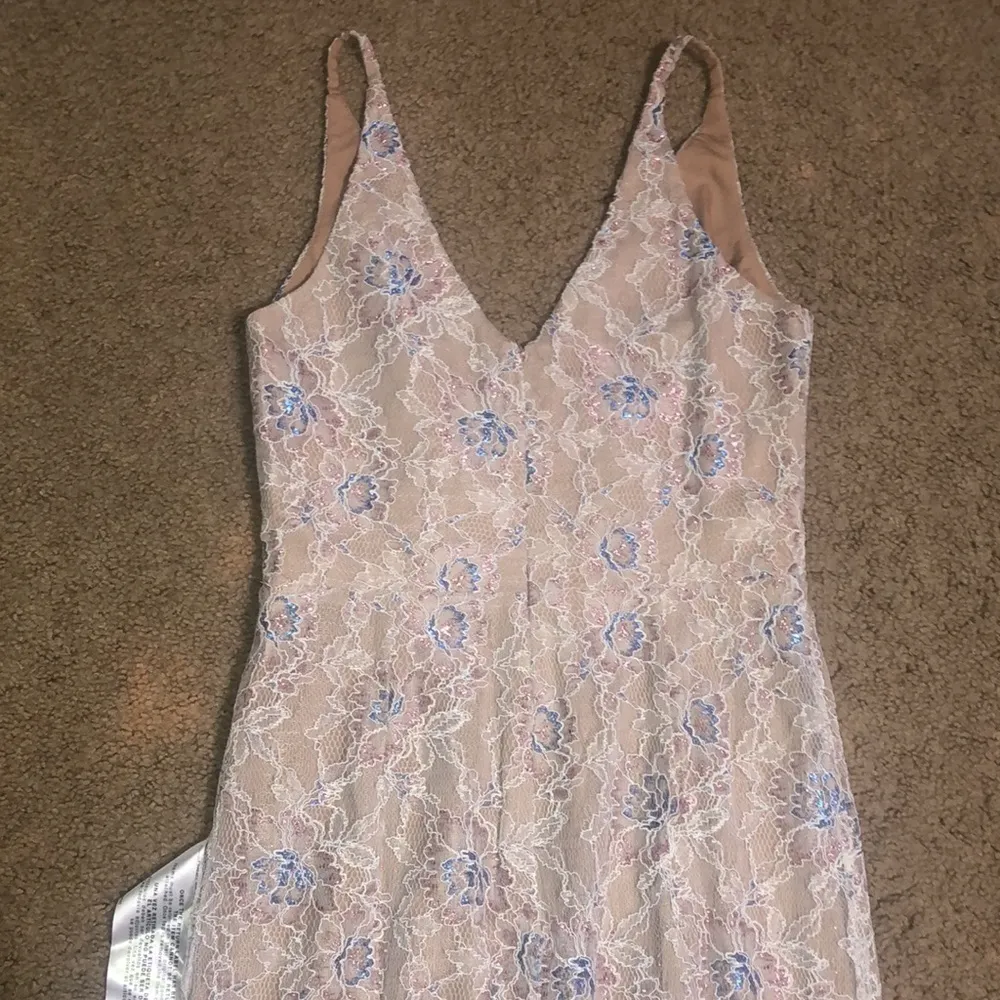 Dress‎ The Population Helen Lace Sleeveless Surplice V-Neck Trumpet Maxi Gown M - Image 8