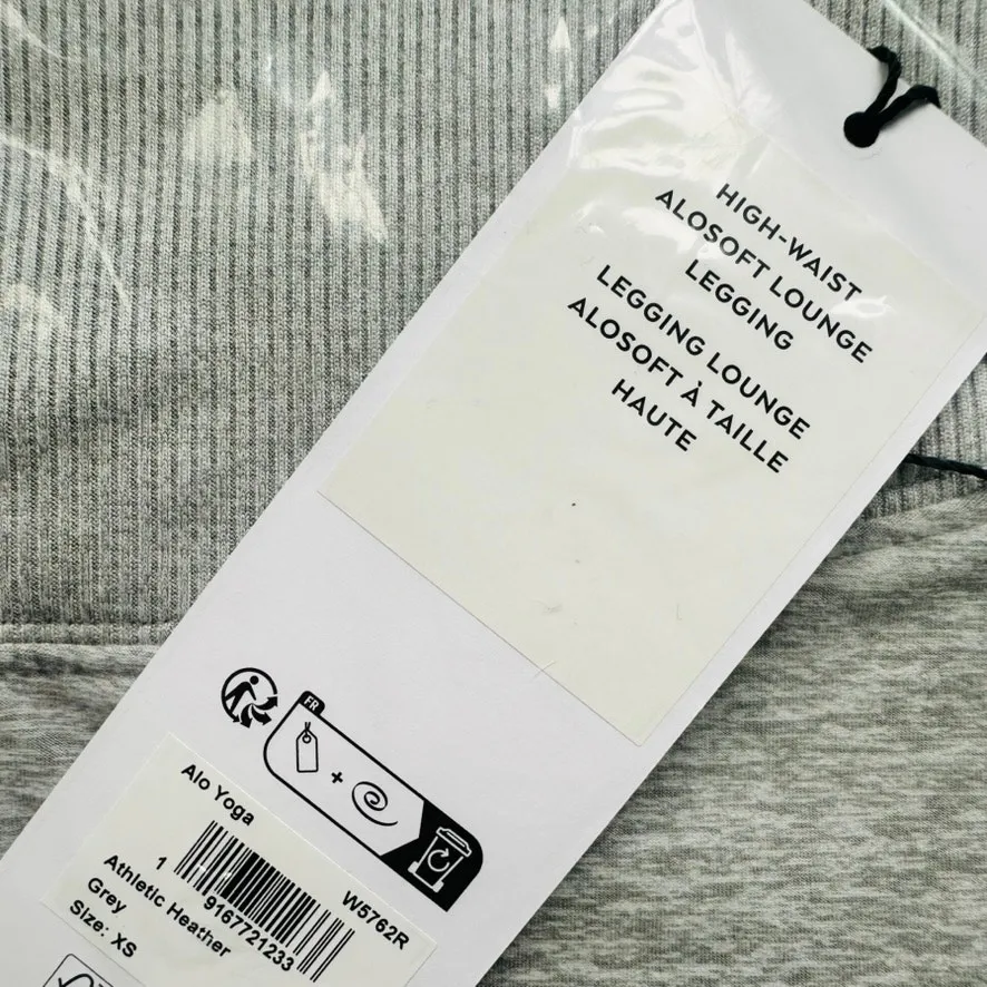 ALO Yoga High Waist Alosoft Lounge Legging Extra Small NEW Arctic Heather Grey - Image 4