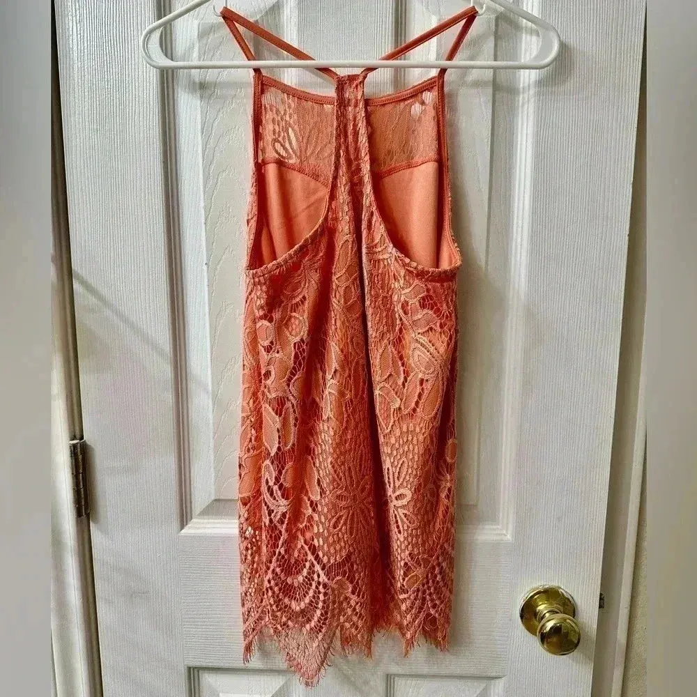 Women’s dressy lace shirt Orange - Image 6
