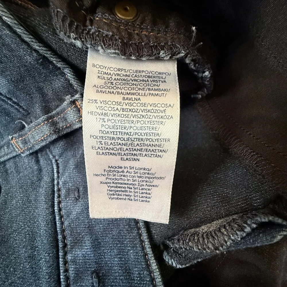 Chaps dark wash straight leg stretchy button zip five pocket blue denim jeans 6P - Image 10