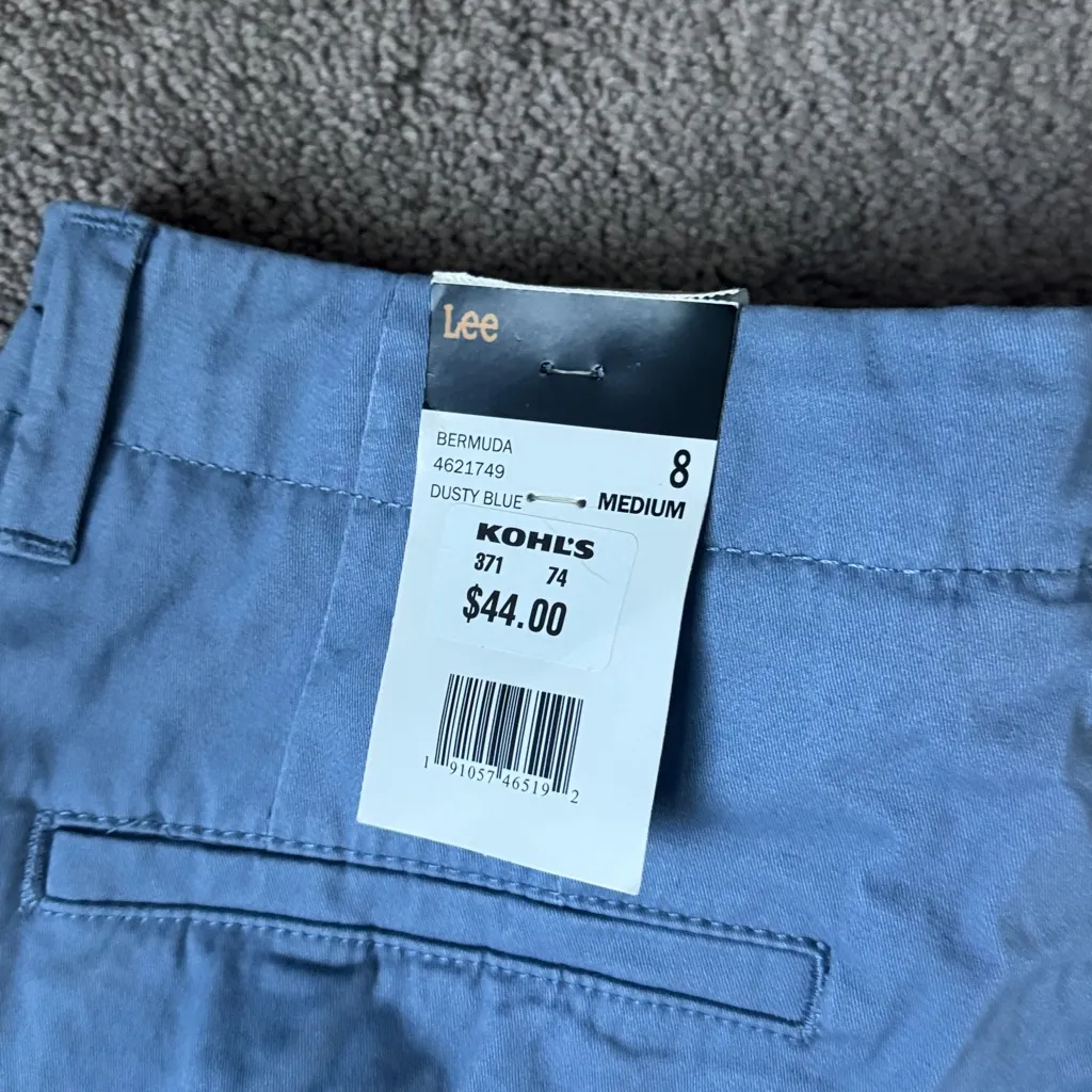 Lee Blue Regular Fit Mid Ride Bermuda Shorts SIZE 8 - Image 5