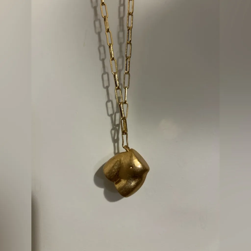 ZARA Gold Body Sculpture Abstract Art Artistic Long Chain Necklace Buttock Butt - Image 5