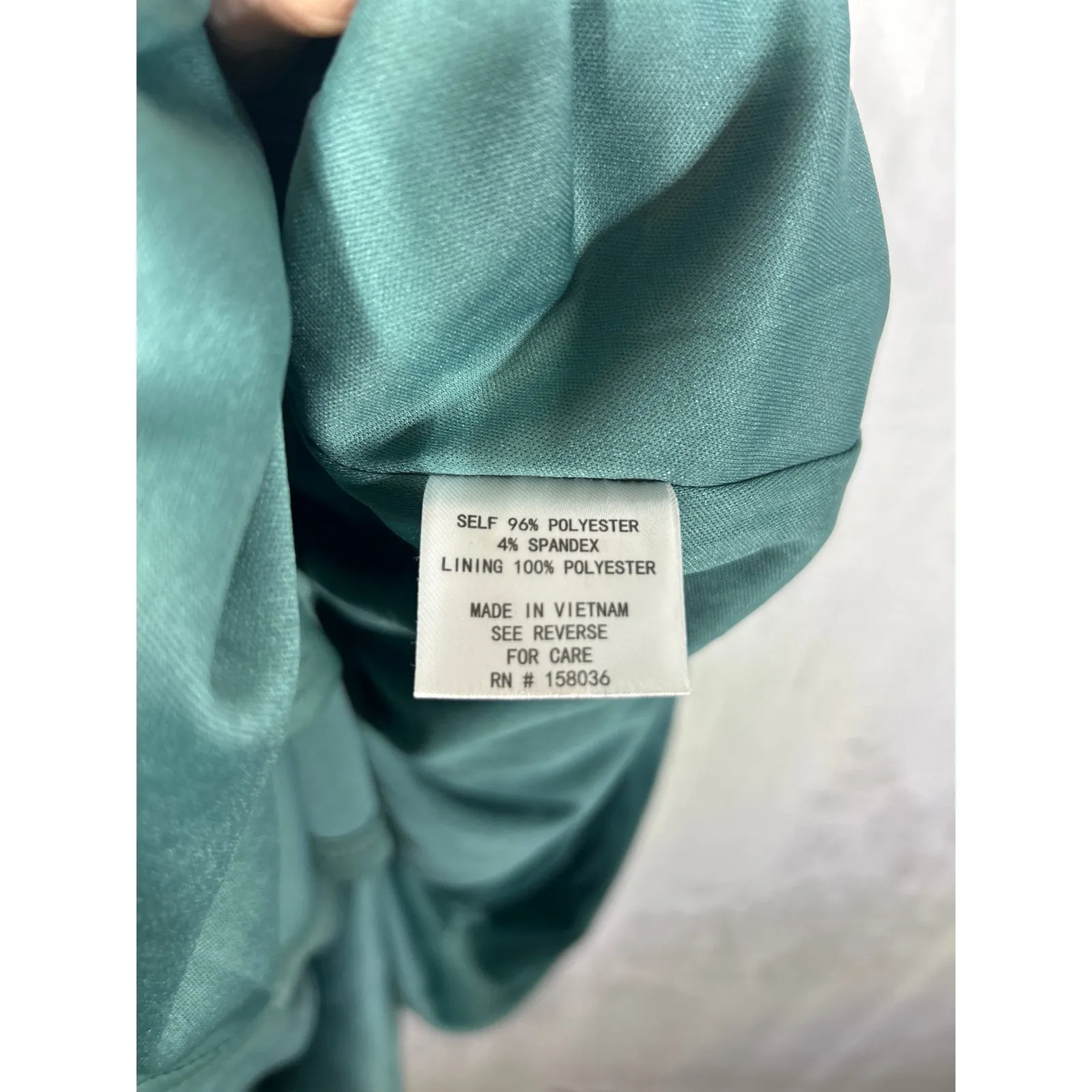 Birdy Grey Dress 1X Curve Hannah Empire V Neck Flutter Sleeve Green Crepe - Image 7