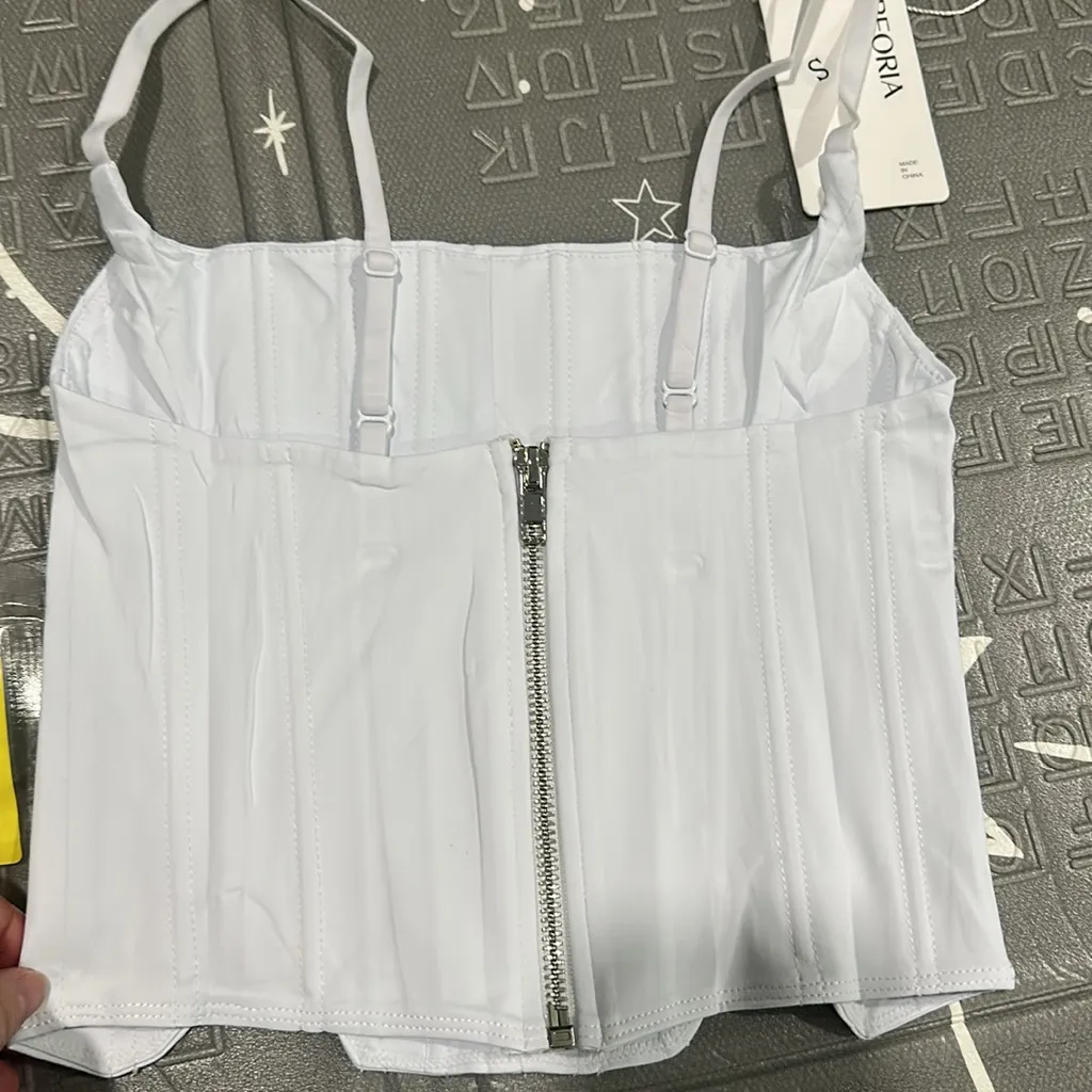 White Women's corset tank top - Image 2