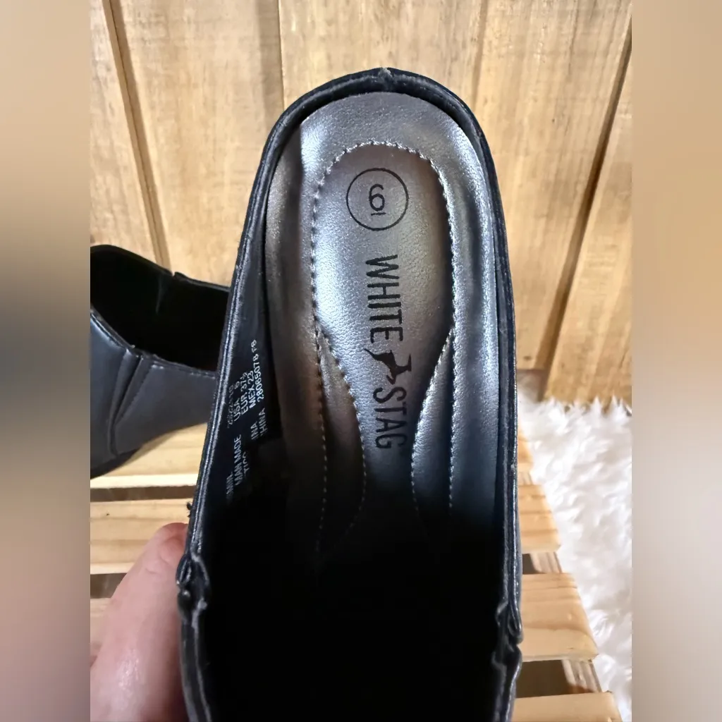 White Stag Women’s Slip Slide On Clog Shoes Black Yasmin Style Sz 6 W/ Box - Image 4