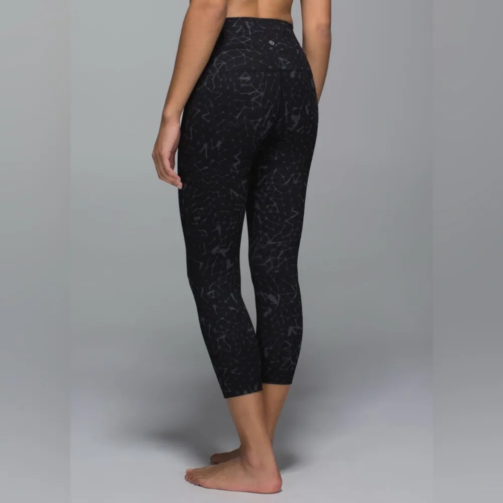 Lululemon Wunder Under Crop II *Full-On Luon (Roll Down) Star Crushed Coal Black - Image 2