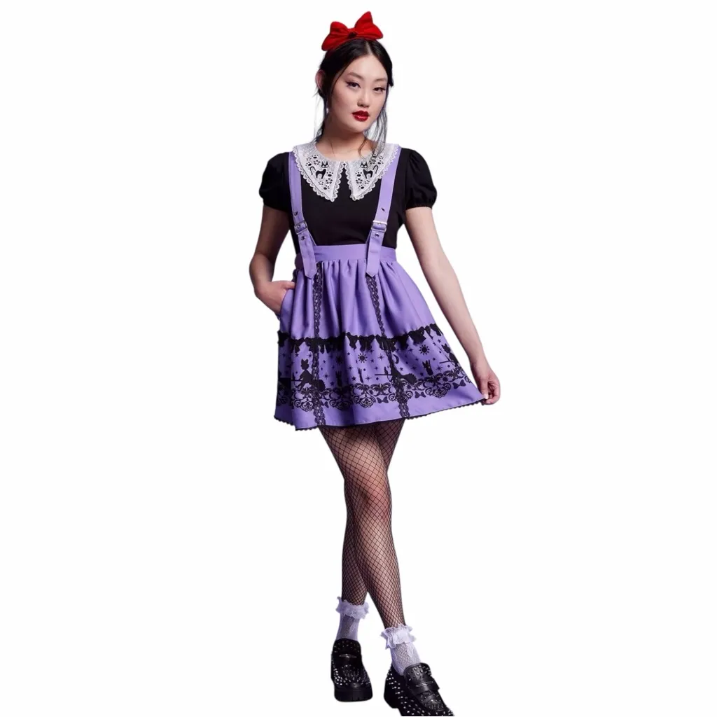 Her Universe Studio Ghibli Kikis Delivery Service Purple Suspenders Skirt Large - Image 2