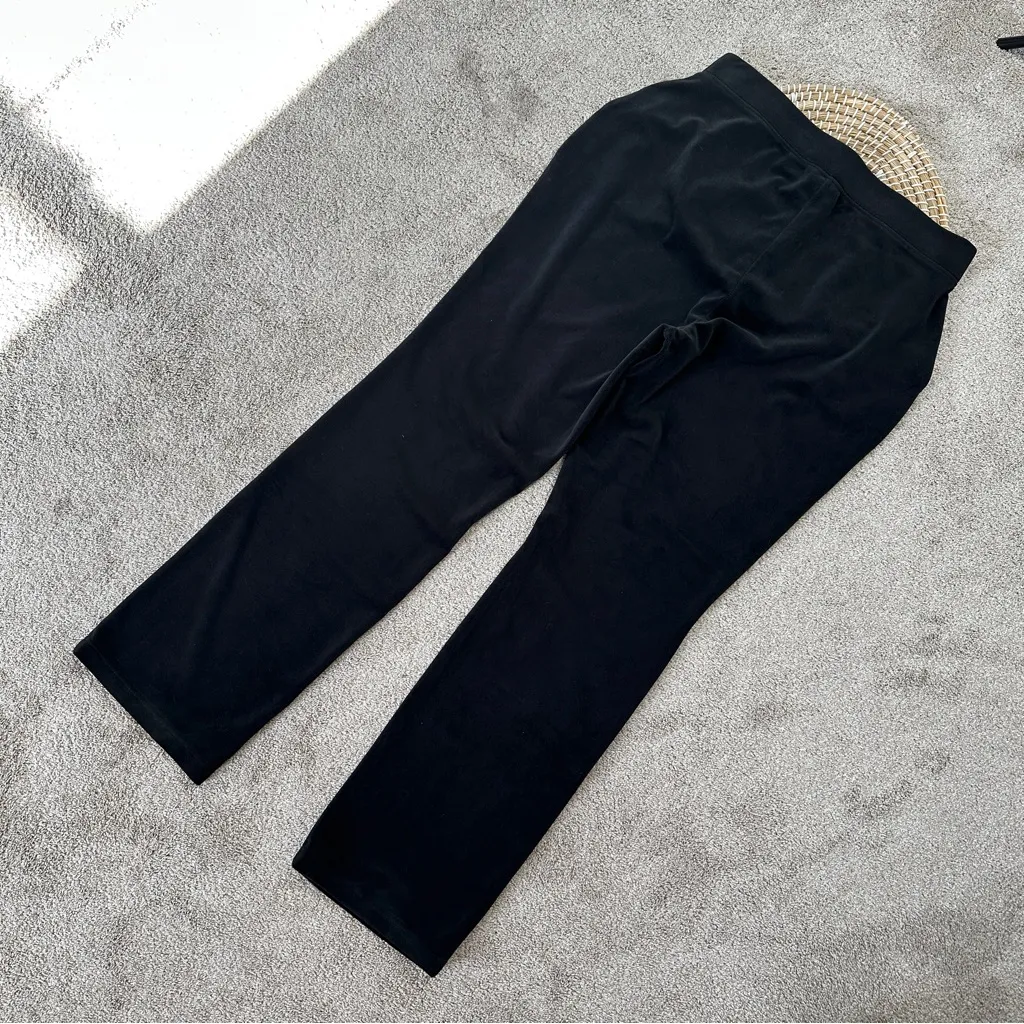 Juicy by Juicy Couture Velour Pull On Pants Straight Leg High Rise in Black 1X - Image 6