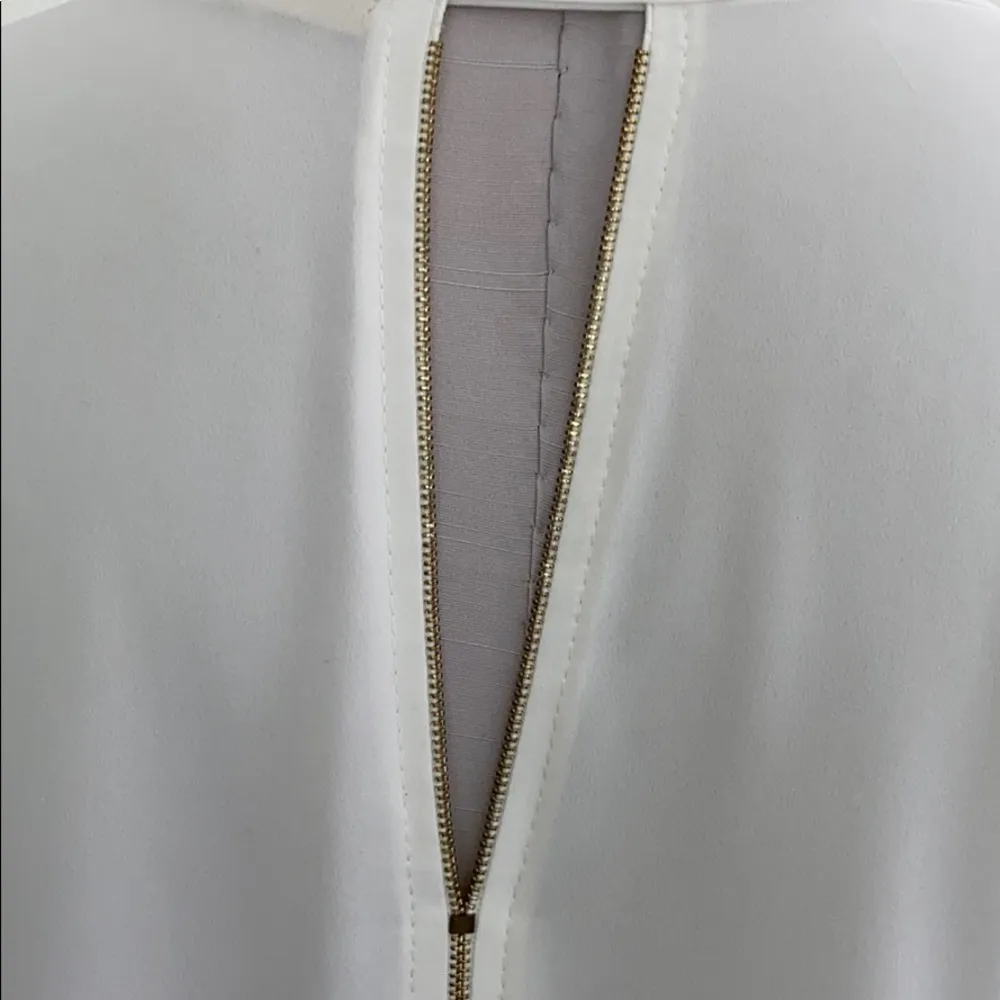 Kanela Long Sleeve Zipper Tunic White Size L - Image 6