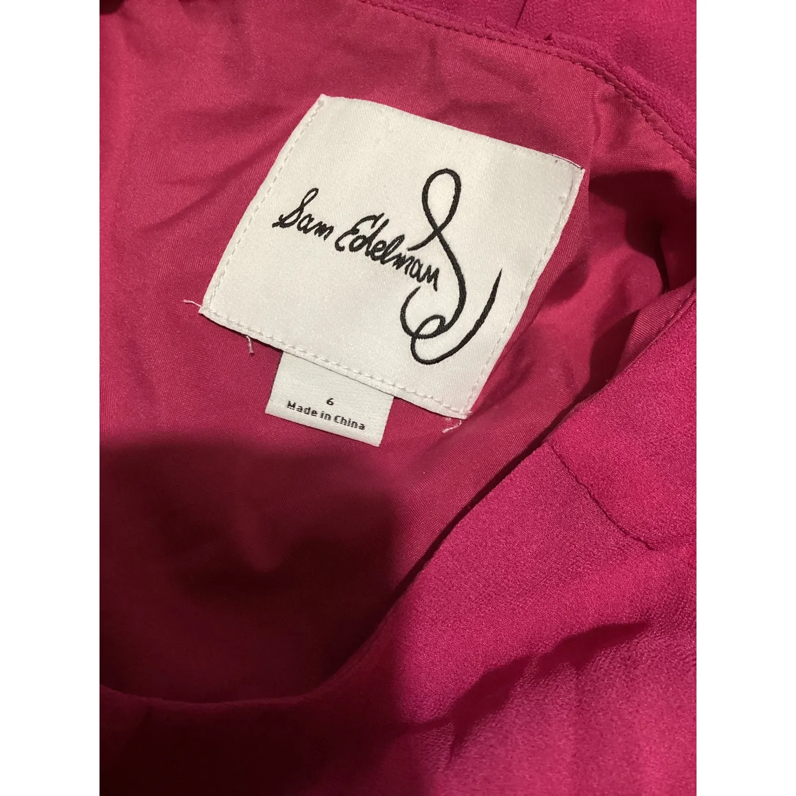 Sam Edelman Dress Women's Size 6 Pink Pleated Long Sleeve Keyhole Mini - Image 5