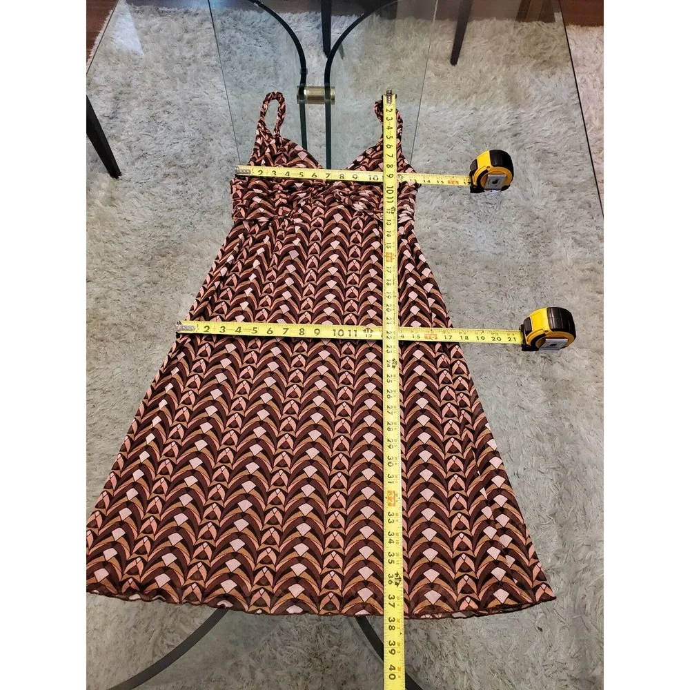 Mixit Womens Brown 100% Nylon Sleeveless Scoop Neck Knee Length Dress Medium - Image 8