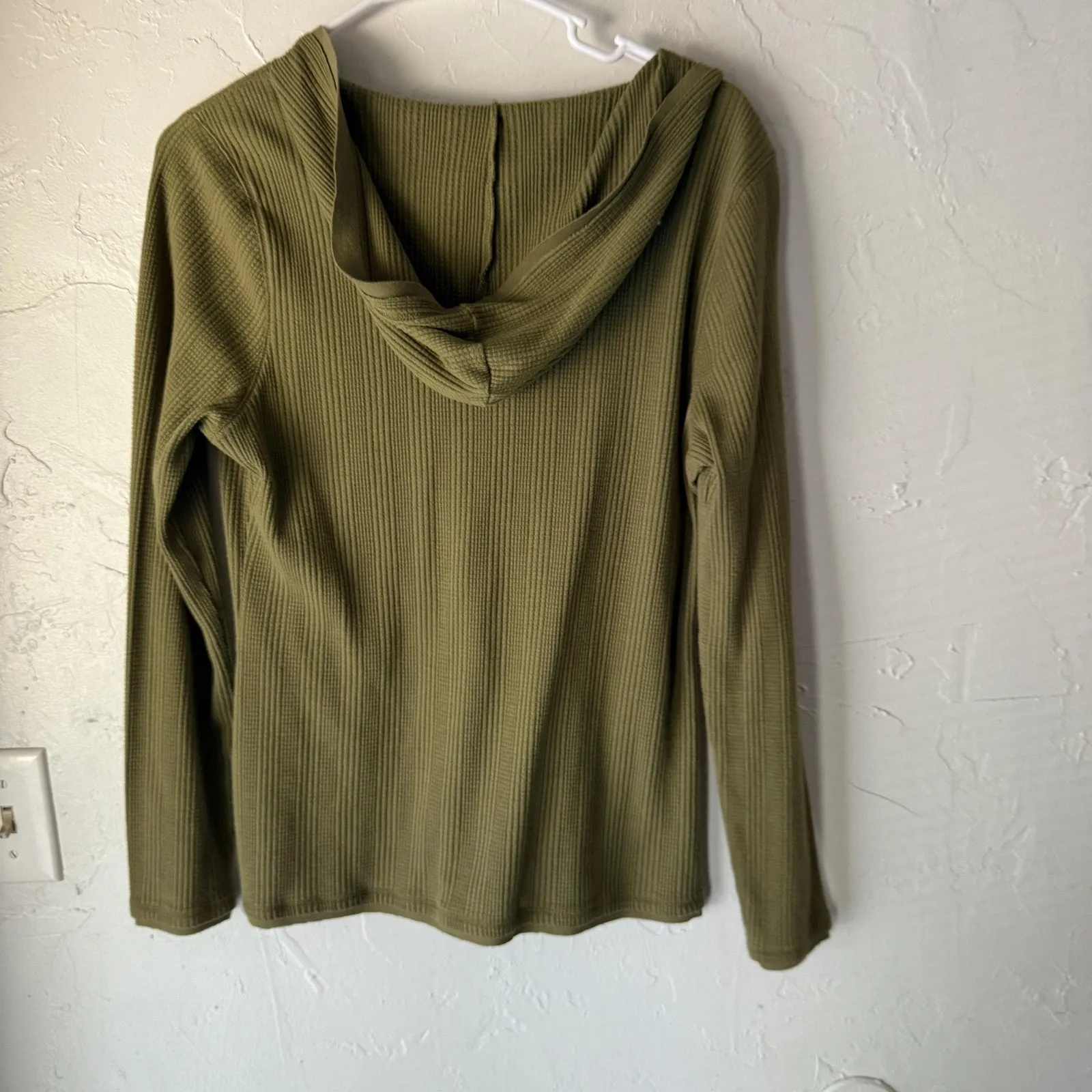 Axcess Y2k Hoodie Pullover Womens Large‎ Ribbed Long Sleeve Casual Top Grunge Green - Image 7