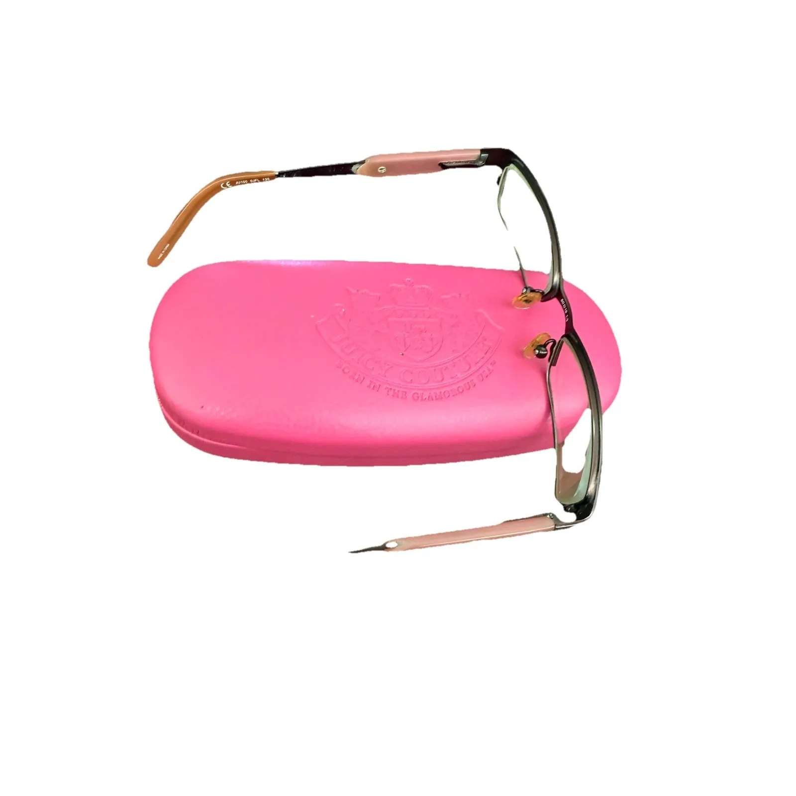 Juicy Couture Eyeglasses JU100 0JFL  135 Pink And Brown Rectangle, Women's - Image 3