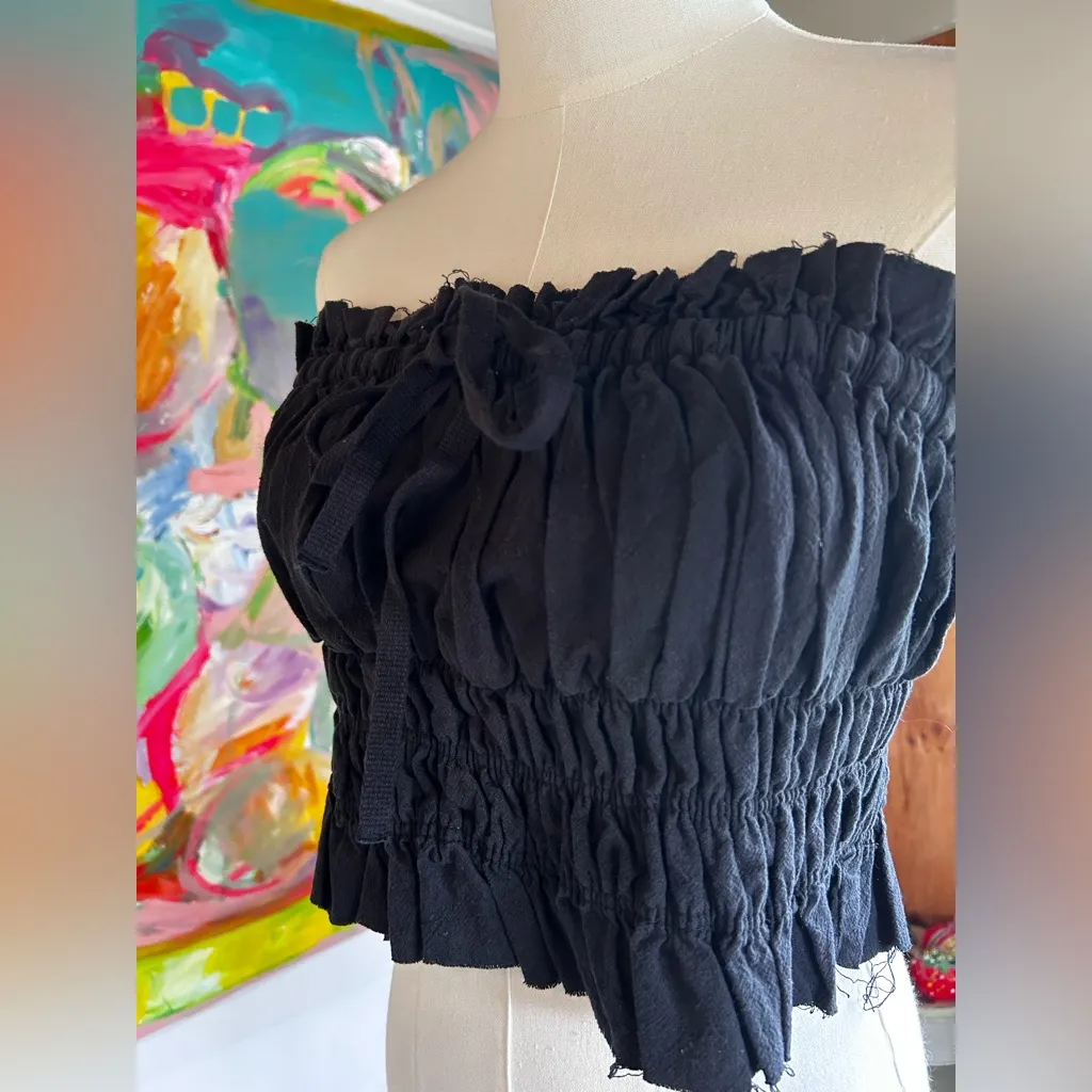 Free People All the Things Smocked Strapless Cottagecore Festival Top - Image 3