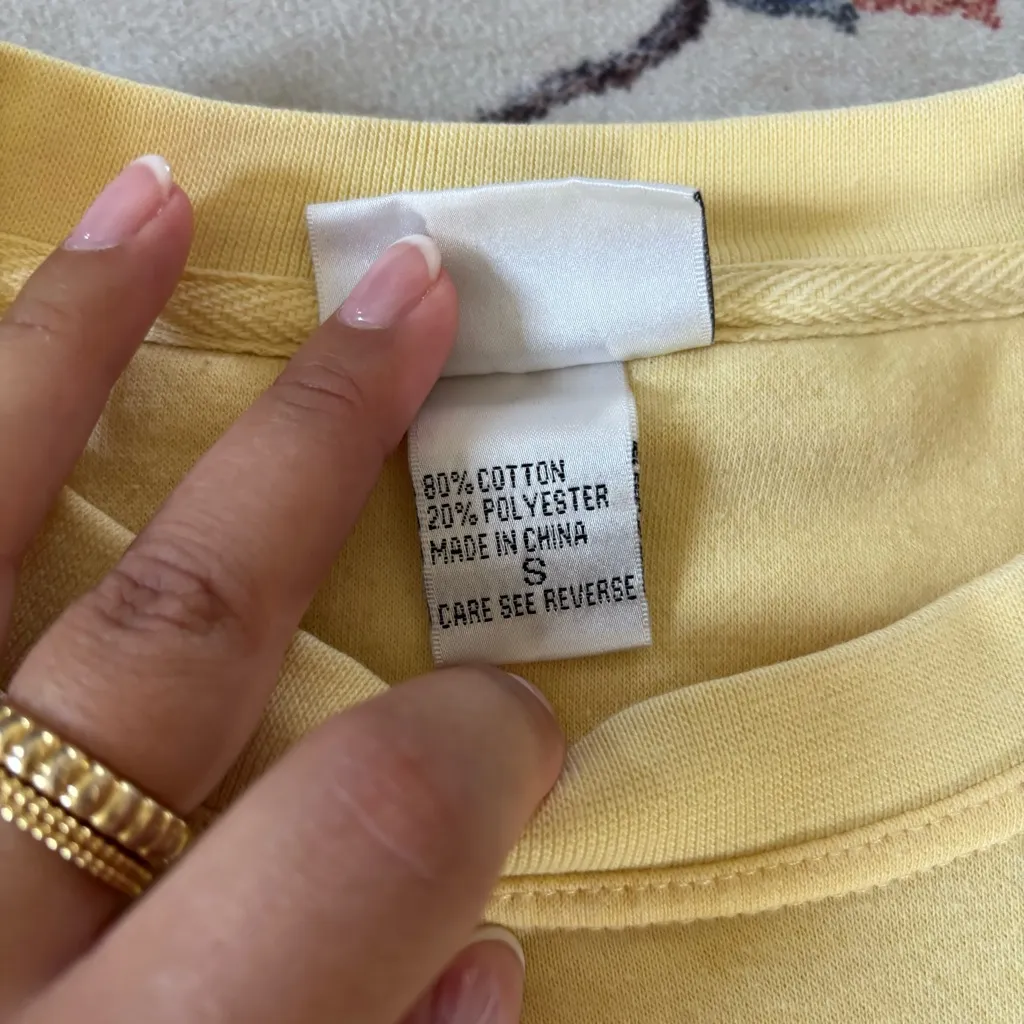 Wild Palms Pale Yellow Kennebunkport Maine Graphic Crewneck Sweater - Image 5