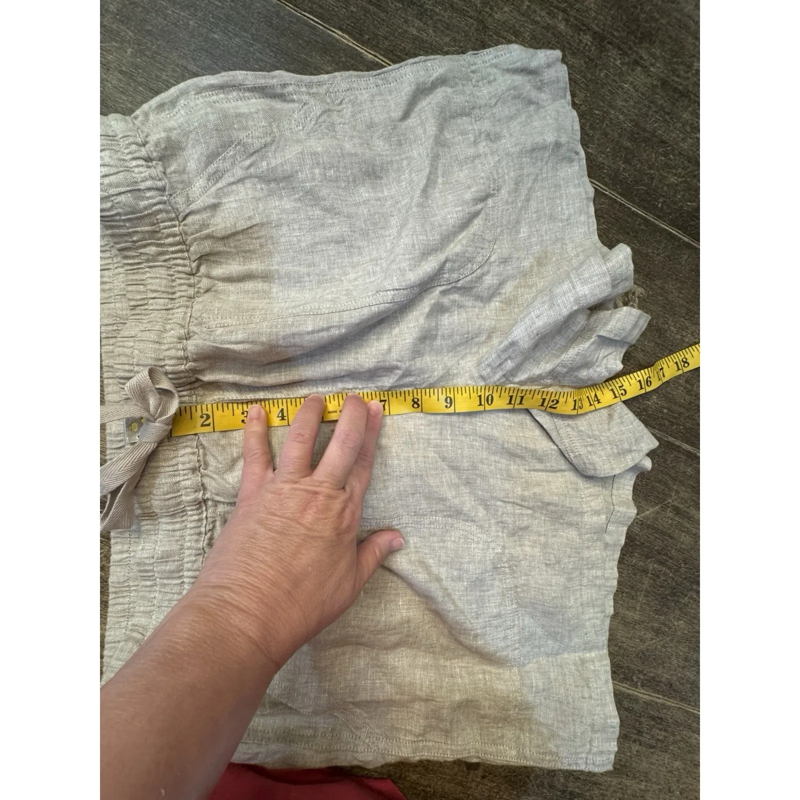 Quince 100% Linen Shorts Womens L Beige Tan Beachy Ethically‎ Woven Coastal - Image 13