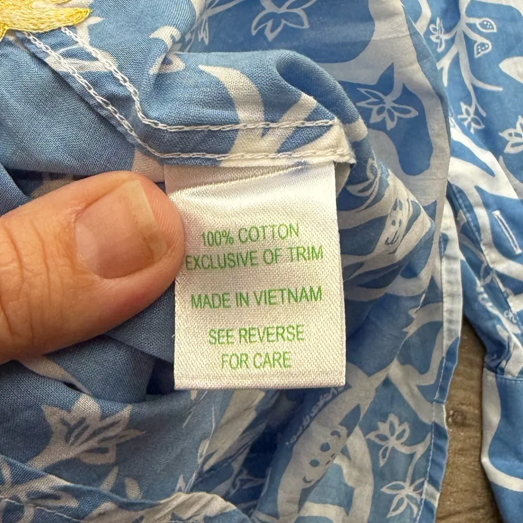 Lilly Pulitzer blue and white monkey print shirt ‘shake it up’ size small‎ - Image 4