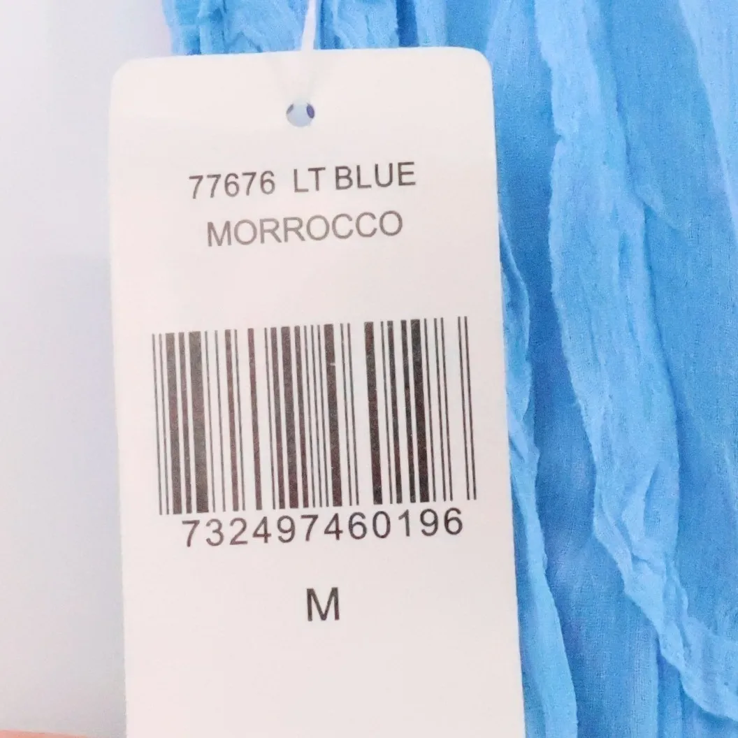 NWT Gauzy Crinkle Midi Skirt Fairy Core Ethereal Feminine Romantic Boho Size M Blue Size M - Image 4