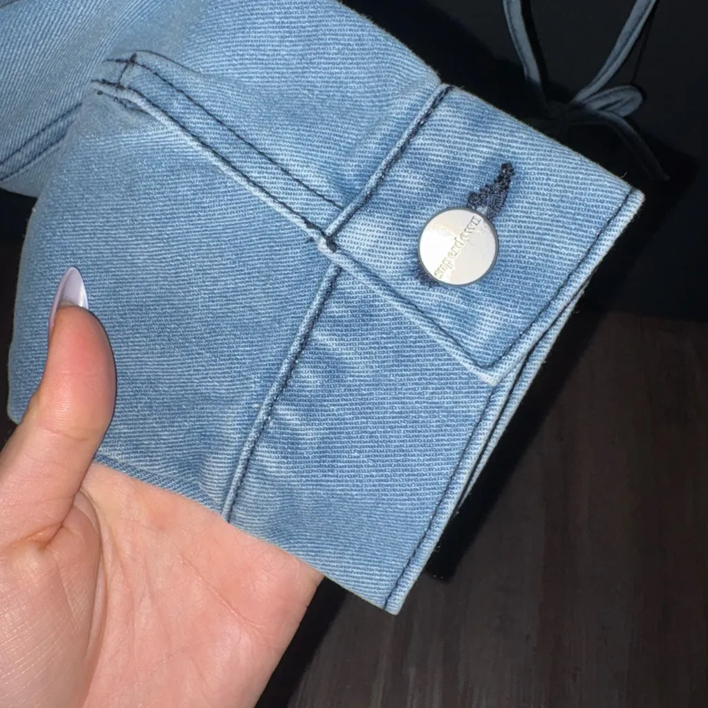 Blue Denim Cropped Jacket & top - Image 3