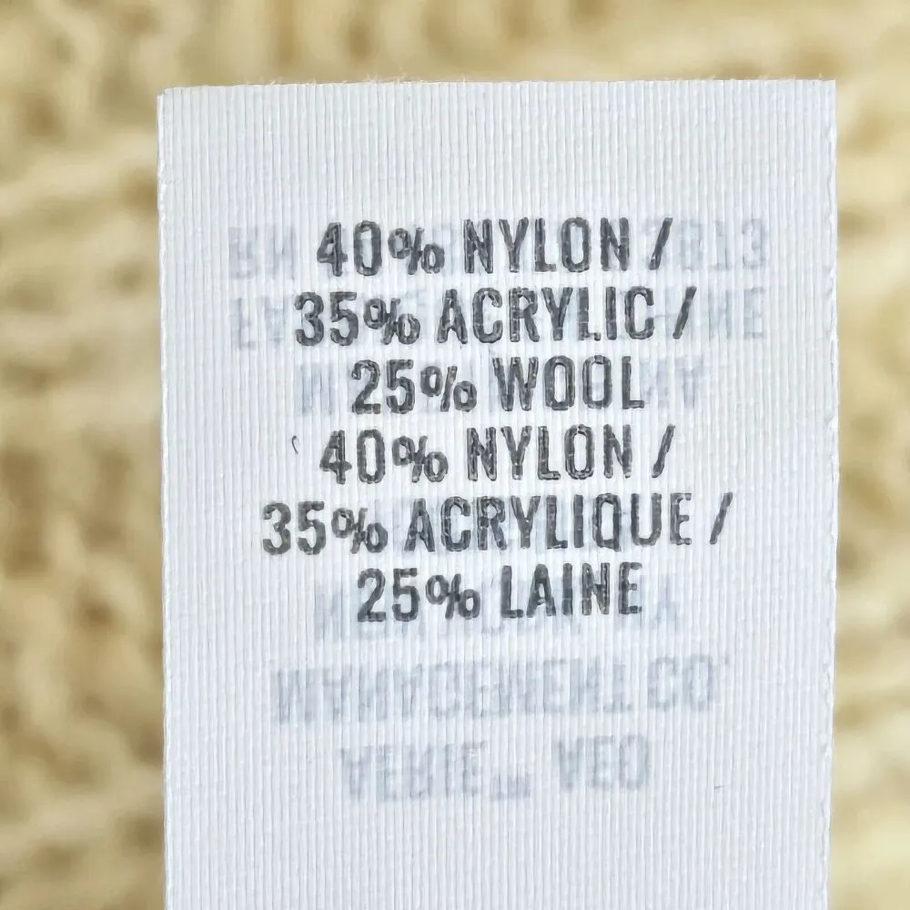 Aerie Happy Place Wool Oversized Sweater Chunky Cable Knit  XS Yellow Cozy Soft - Image 7