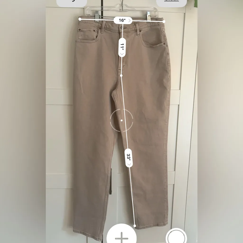 Abercrombie & Fitch Women's 90's Straight Jeans in Beige Size 14L Curve Love - Image 5