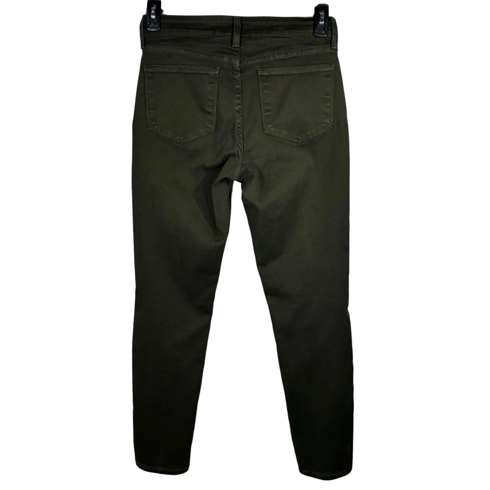 NYDJ SZ 4 Alina Legging Jeans LiftxTuck Stretch Mid-Rise Zip-Fly Olive Green - Image 4