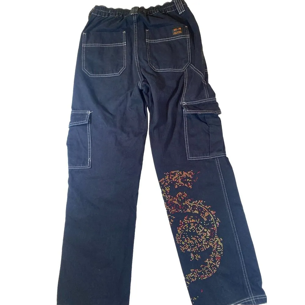 Urban Outfitters BDG Sz 27 Black Denim‎ Relaxed Skate Utility Cargo Jeans Woman - Image 4