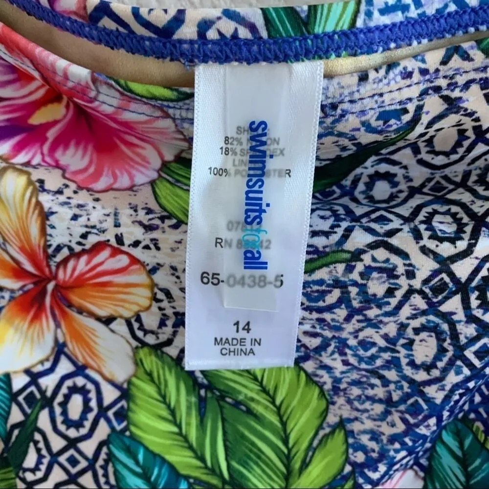 NWOT Swimsuits For All Tropical Floral Bottom 14 - Image 3