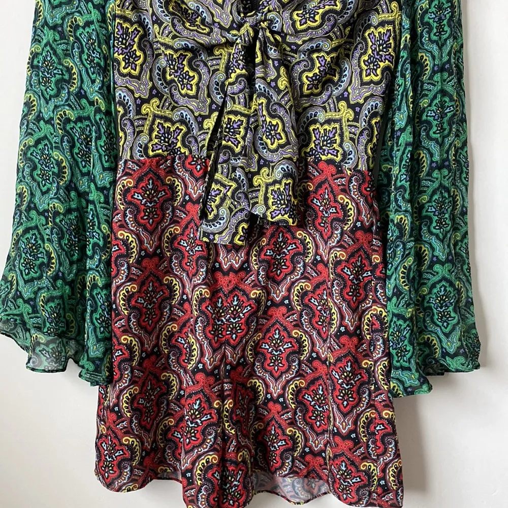 Alice + Olivia Red Green And Print Romper Size: S - Image 3