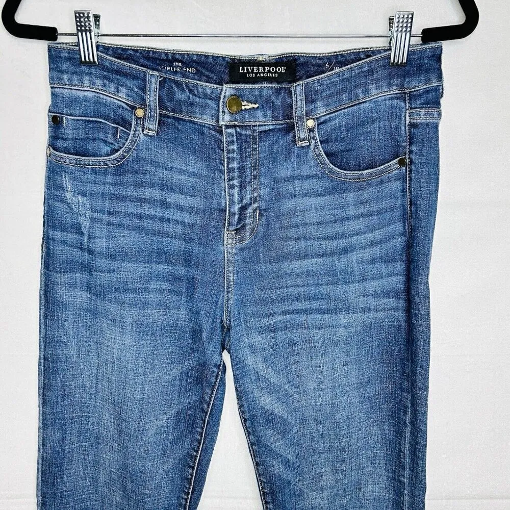 Liverpool The Girlfriend Jeans Mid-Rise Hopkins Size 6/28 (30x29) Stretch - Image 2