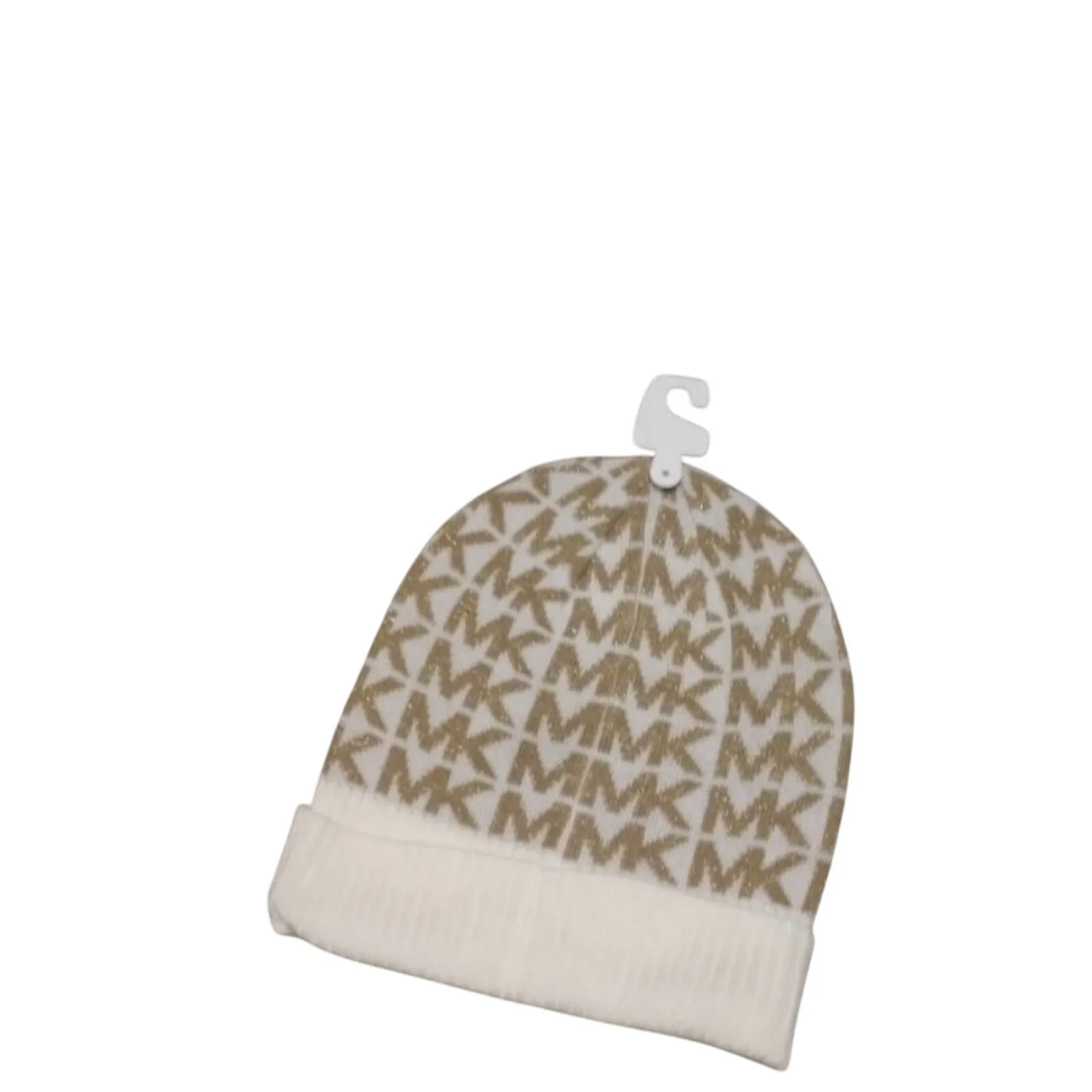 MICHAEL KORS Monogram Beanie Hat and Gloves in Cream and Tan, New with Tag - Image 5