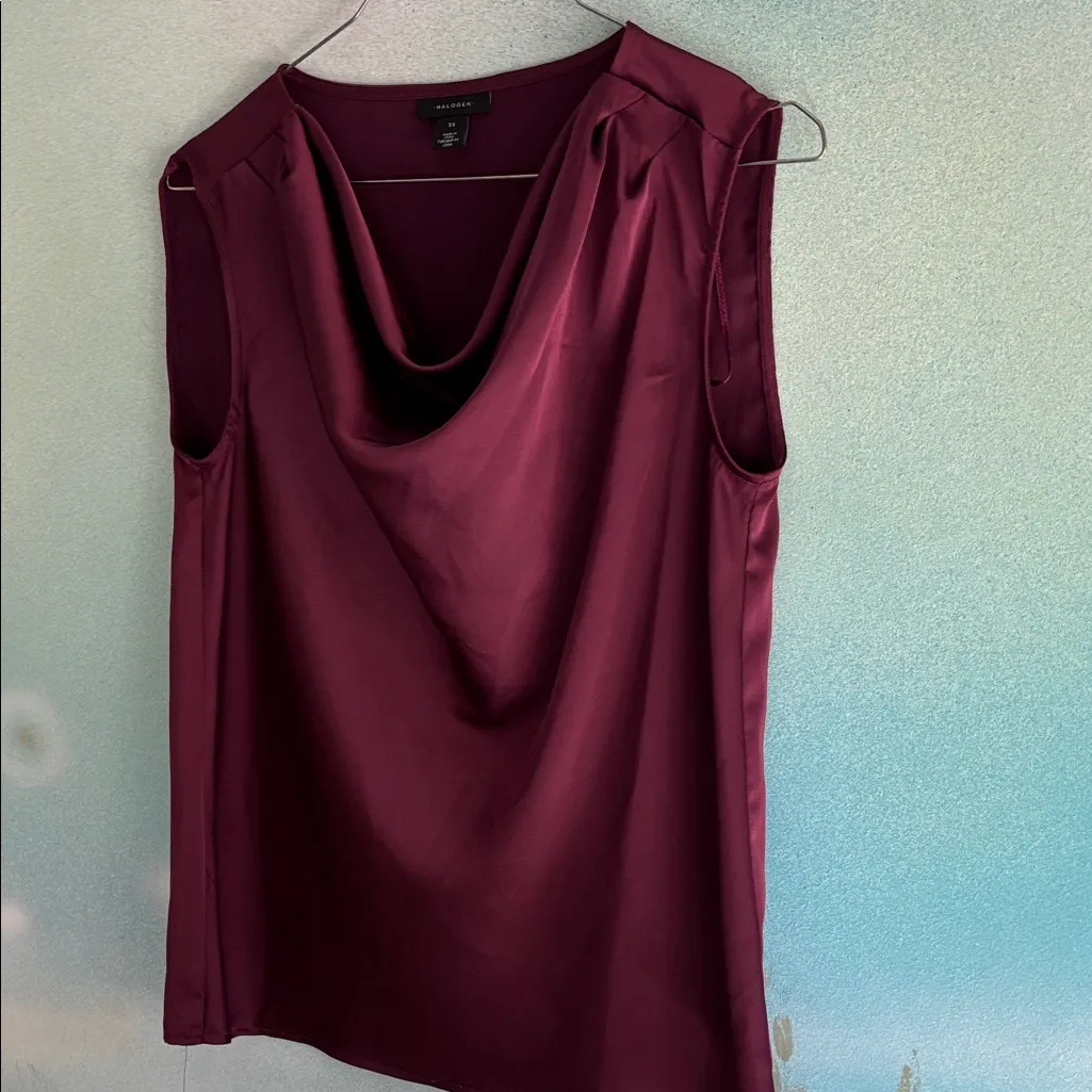 Halogen Rich Burgundy Sleeveless Blouse - Image 5