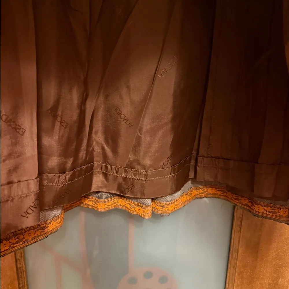 Escada Vintage Lined 100% Wool Side Zip Multibrown 80’s Floral Design - Image 3