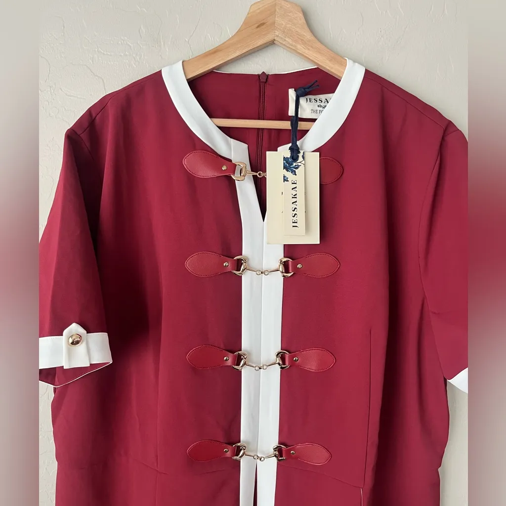 Jessakae grace dress red burgundy white 3X NWT - Image 7