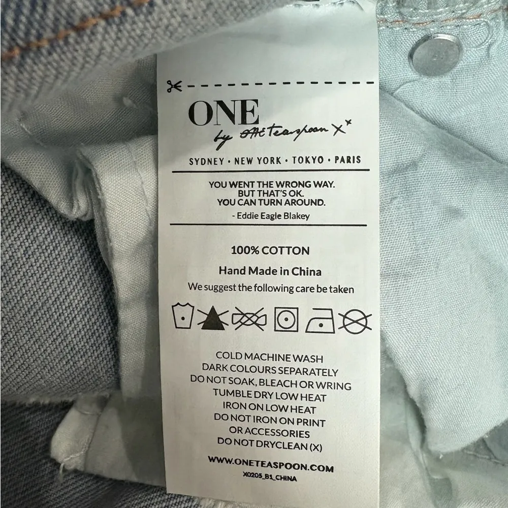 One Teaspoon Awesome Baggies Jeans Diamonde Wash, Size 28, NWT - Image 10