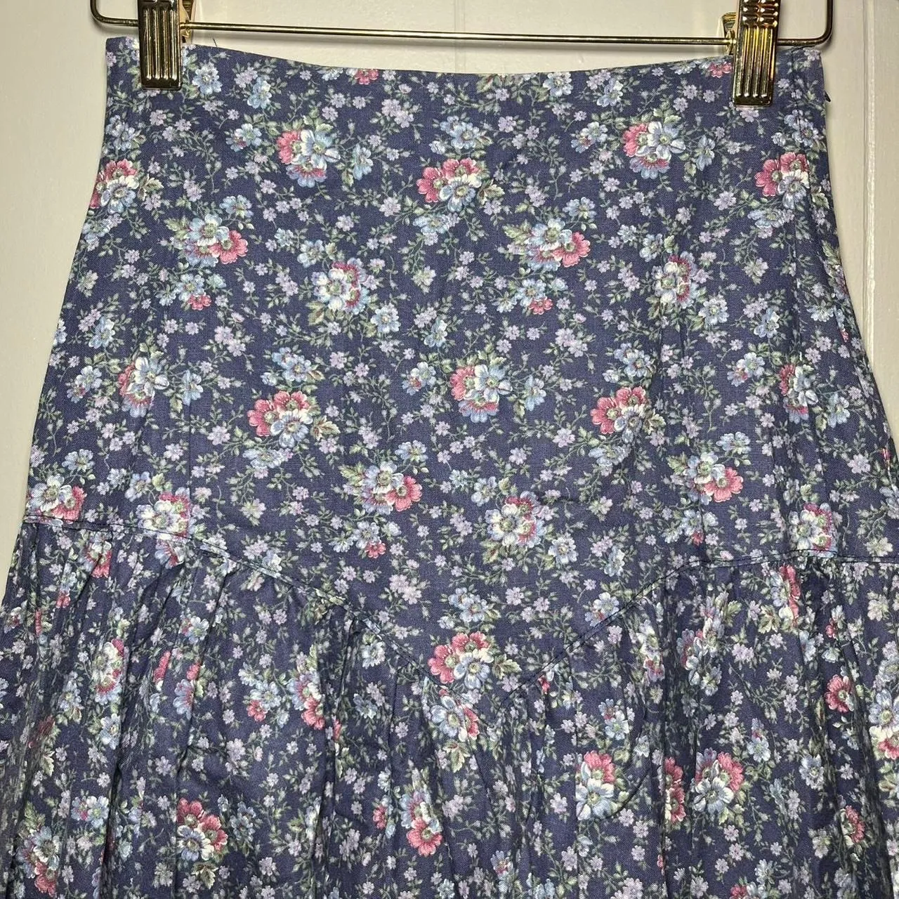 Vtg 70s Jessica’s Gunnies Gunne Sax Skirt Blue Coquette Floral Midi Size 5 - Image 4