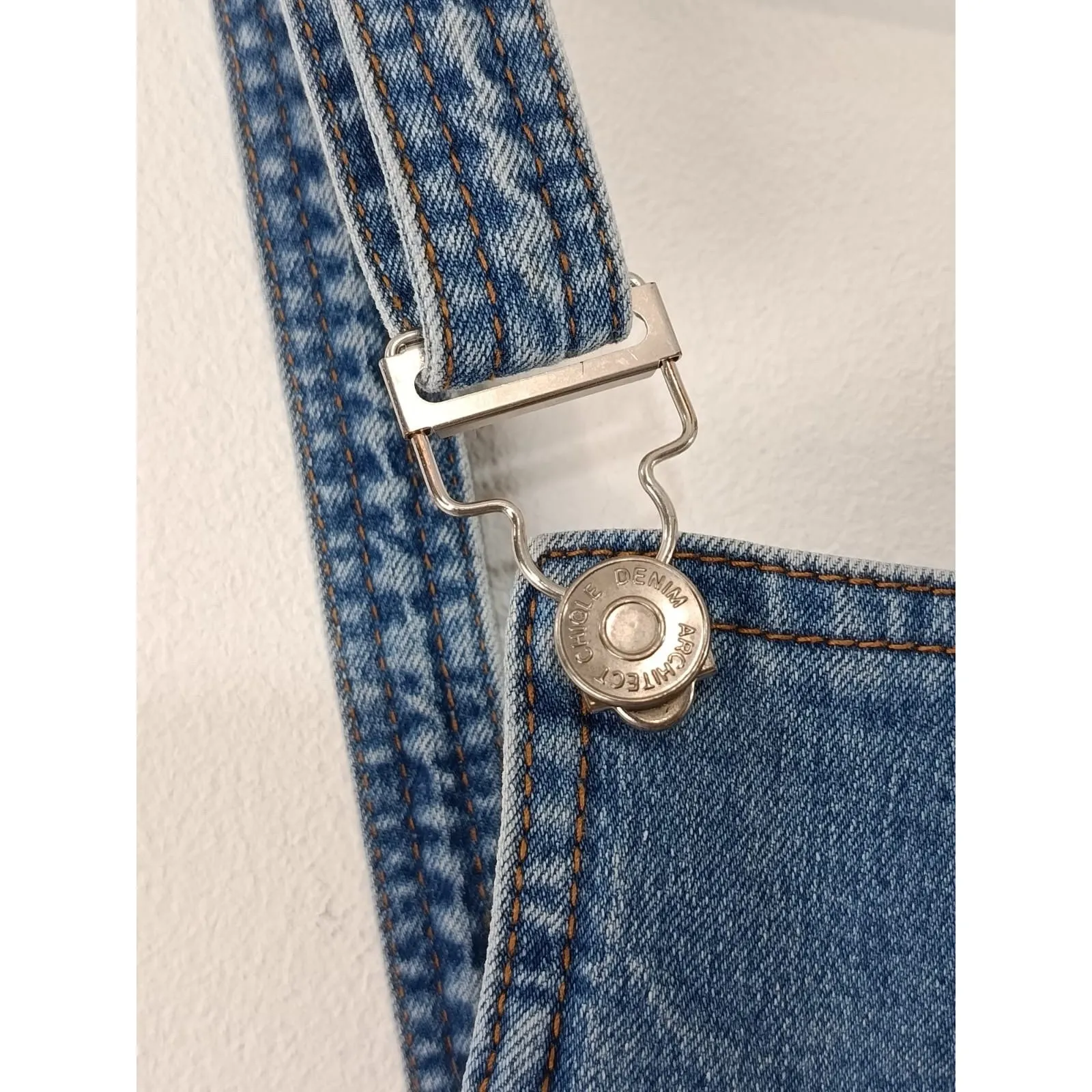 Chiqle Women’s Denim Overall Shorts Blue Size Small - Image 8