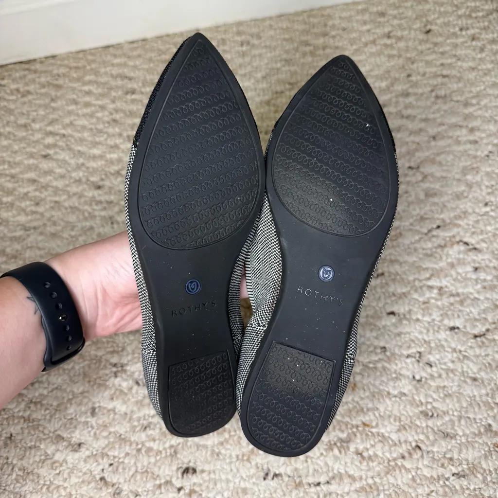 Rothy’s The Point in Grey Mist Captoe Women’s Size 8.5 Pointed Toe Flats Slip - Image 8