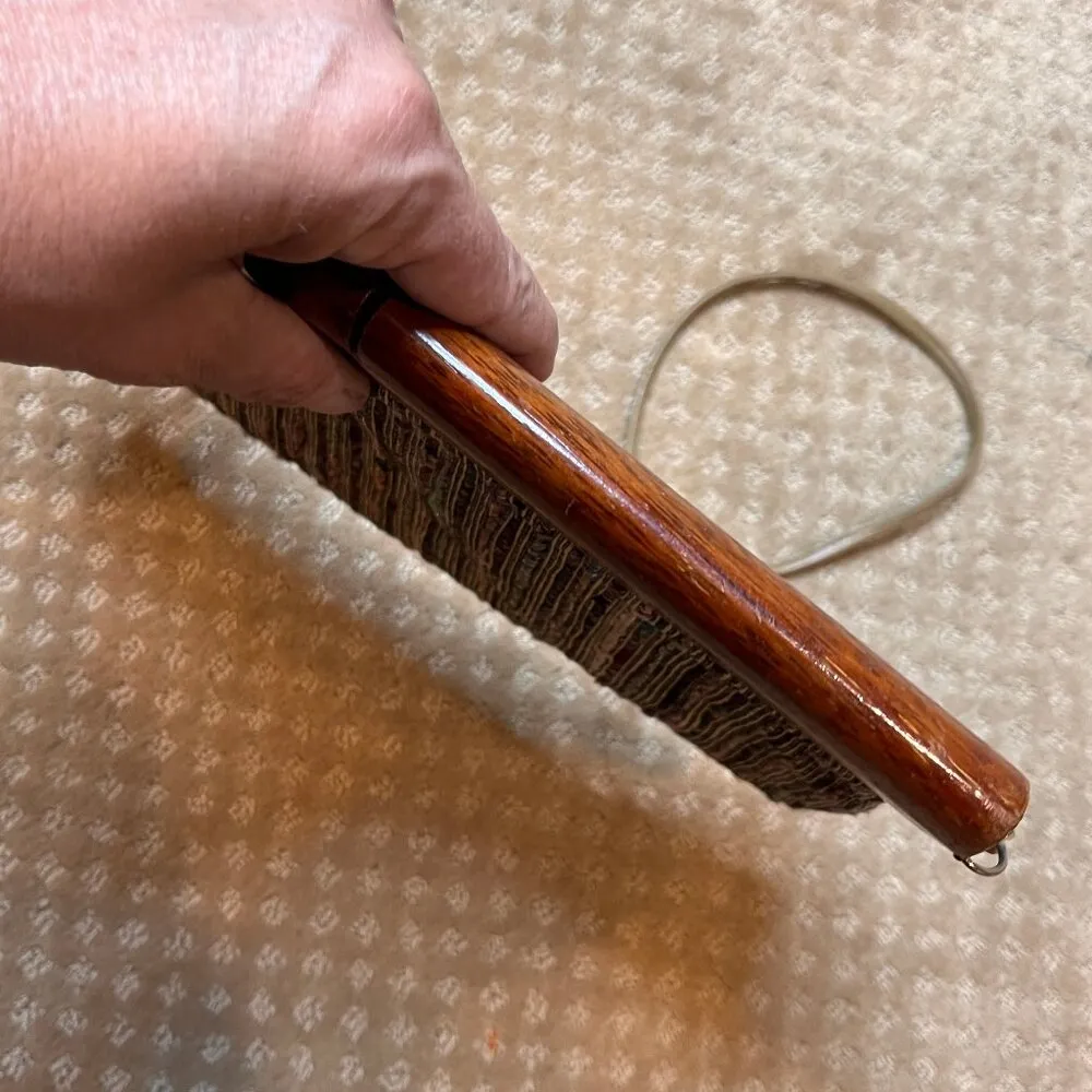 Saddle River Metallic Woven Wood Clutch 80's Y2K Moonlighting 90’s Unique Tan - Image 14