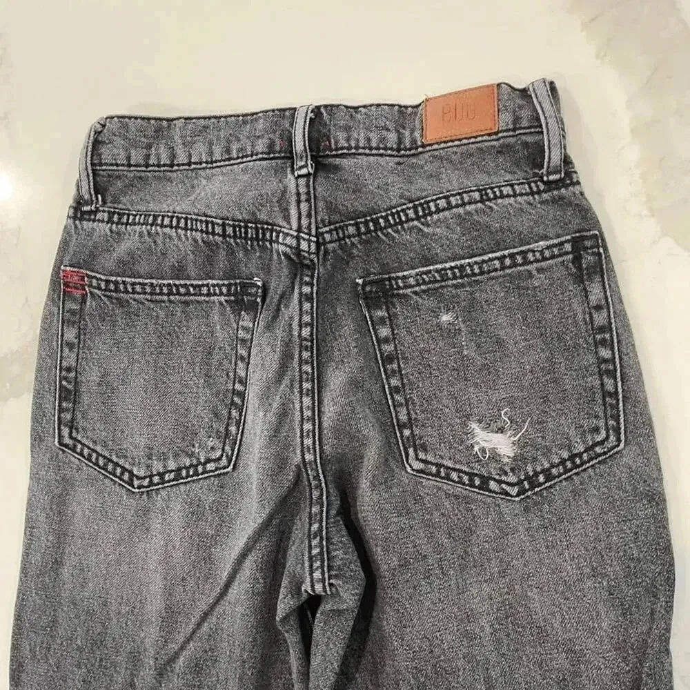 BDG Urban Outfitters Denim Jeans Black Slim Straight Button Fly Women's Size 24 - Image 7