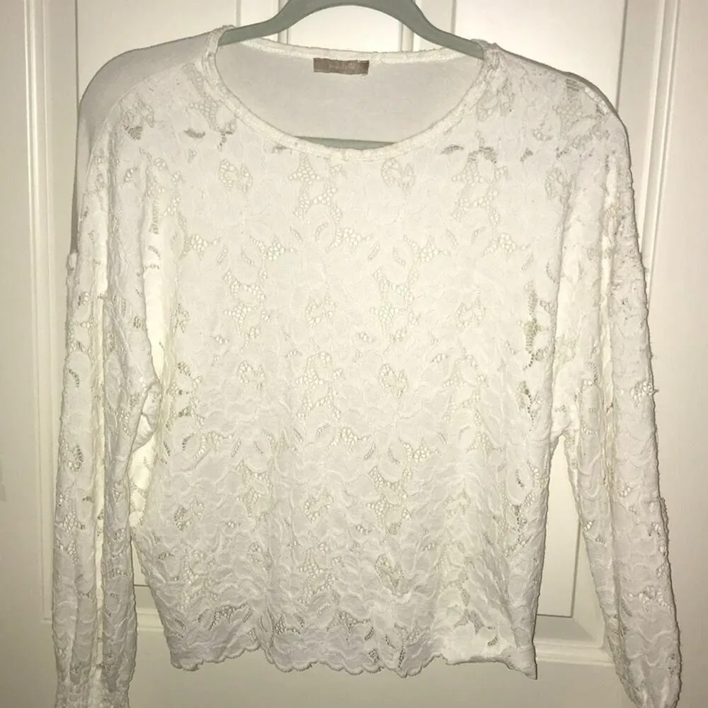 Pointelle white lace top Medium/Large - Image 4