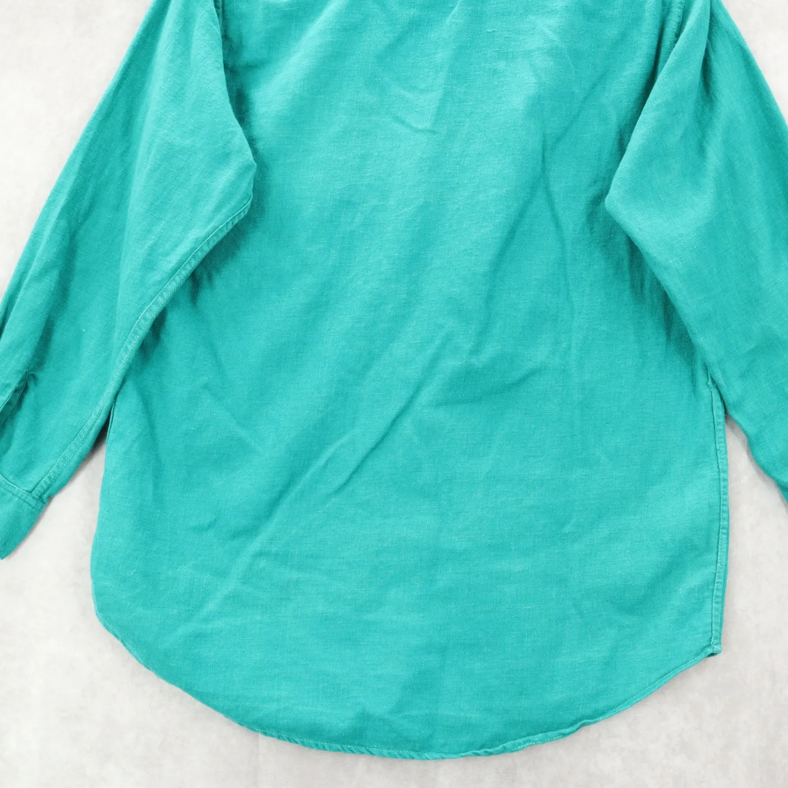 Putumayo Green Long Sleeve Cotton Button Up VTG Y2K Western Utility Shirt Small - Image 7