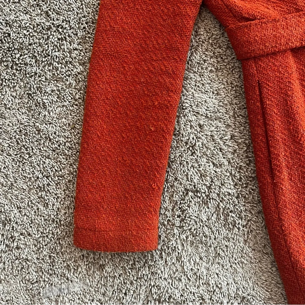 Anthropologie Tulle long tweed coat in burnt orange - Image 15