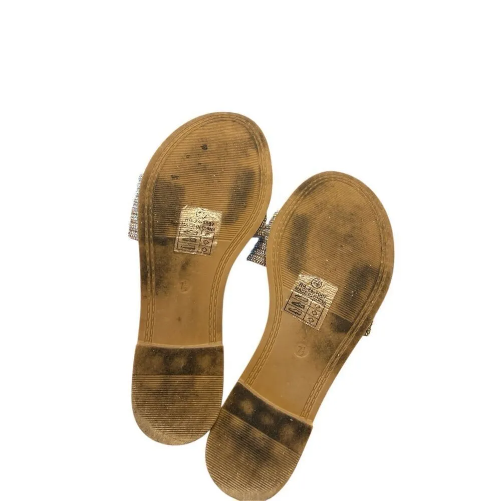 Rouge rhinestone flat sandals size 7.5 - Image 4