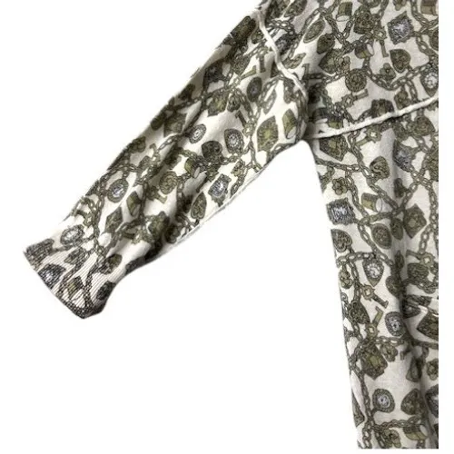 Charlie & Robin Anthropoloie Cardigan M Cream Jewel &‎ Key Soft Neutral Preppy Green Size M - Image 13